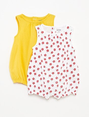 Lot de 2 barboteuses sans manches