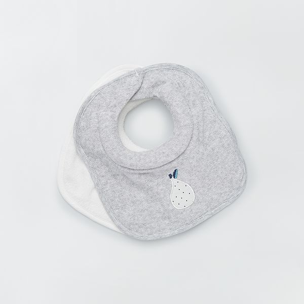 Lot De 2 Bavoirs En Maille Bouclette Bebe Fille Gris Kiabi 7 00