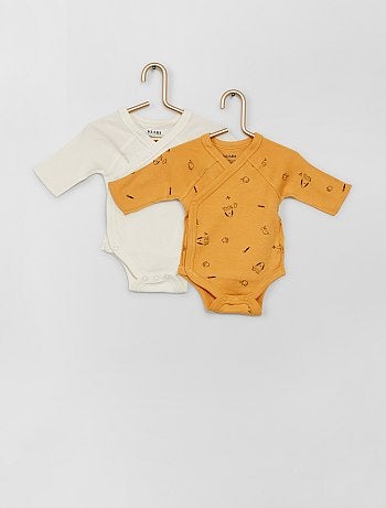 Body Manches Longues Bebe Fille Pas Cher Et Lot Mode Bebe Fille Bebe Orange Kiabi