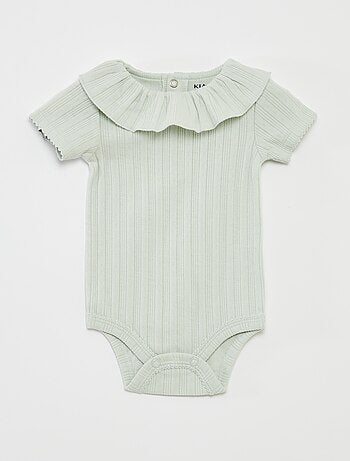 Lot de 2 bodies en pointelle avec col fantaisiste