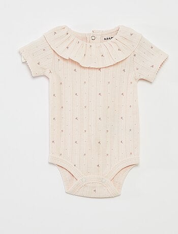 Lot de 2 bodies en pointelle avec col fantaisiste