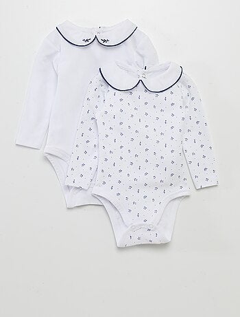 Lot de 2 bodies manches longues avec collerette