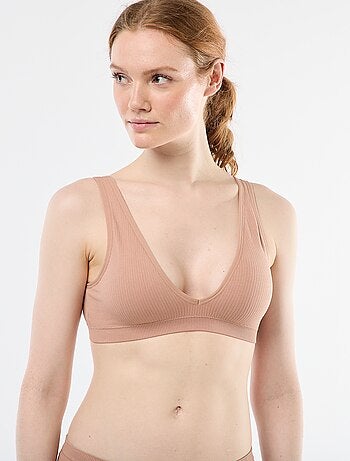 Lot de 2 brassières côtelées sans coutures