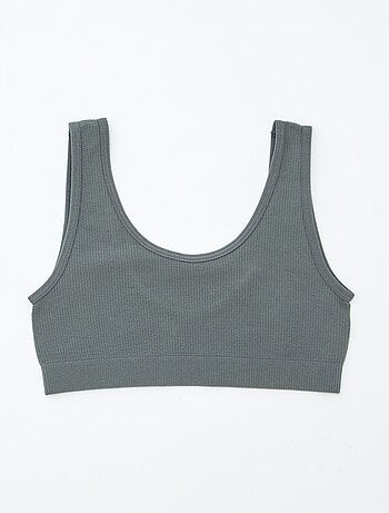 Lot de 2 brassières en maille côtelée unie