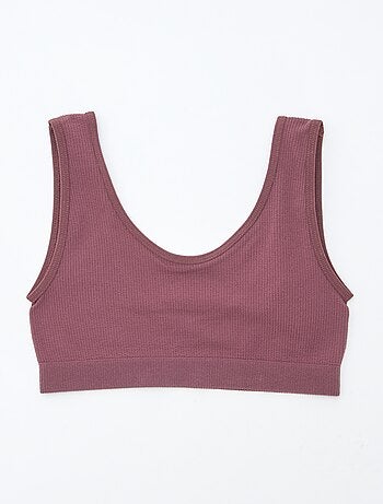 Lot de 2 brassières en maille côtelée unie