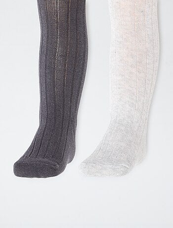 Lot de 2 collants côtelés chauds