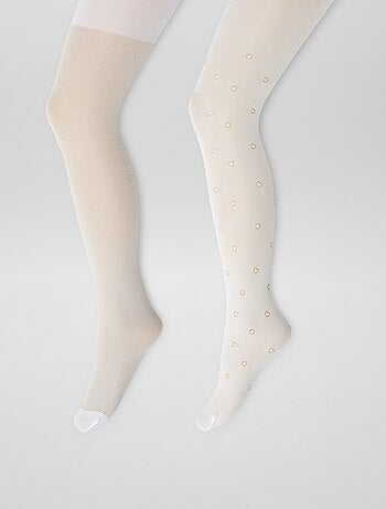 Lot de 2 collants légers fantaisie