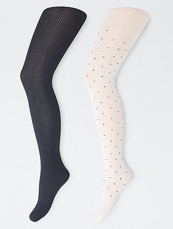 Lot de 2 collants légers fantaisie