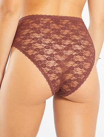 Lot de 2 culottes dentelle taille haute