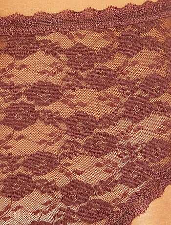 Lot de 2 culottes dentelle taille haute