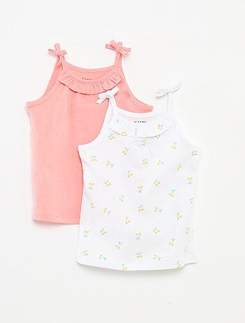 Lot de 2 débardeurs à fines bretelles avec nœuds