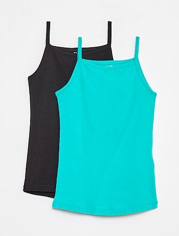 Lot de 2 débardeurs en coton stretch
