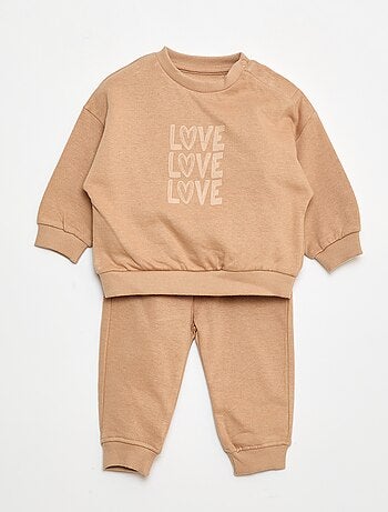 Lot de 2 ensembles pull + pantalon en coton