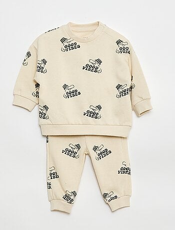 Lot de 2 ensembles pull + pantalon en coton