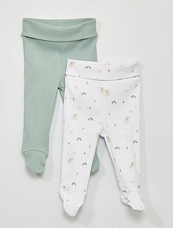 Lot de 2 leggings avec pieds