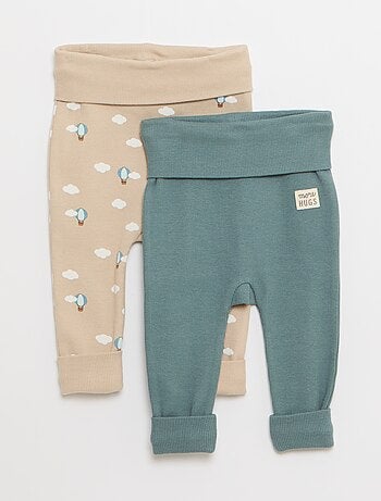 Lot de 2 leggings côtelés avec revers - 2 pièces
