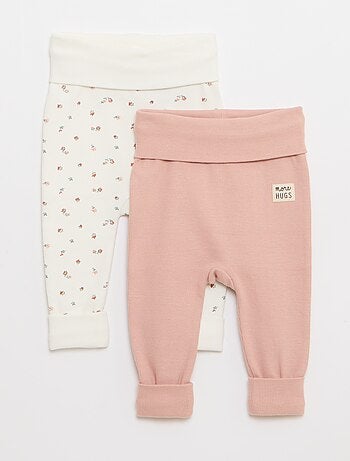Lot de 2 leggings côtelés avec revers - 2 pièces