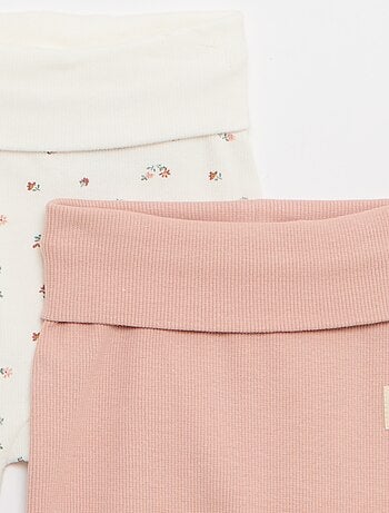 Lot de 2 leggings côtelés avec revers - 2 pièces