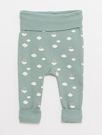 Lot de 2 leggings côtelés avec revers - 2 pièces