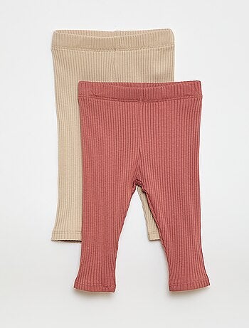 Lot de 2 leggings côtelés