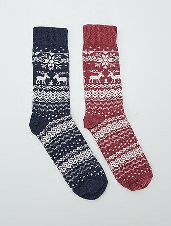 lot de 2 paires de chaussettes à motif