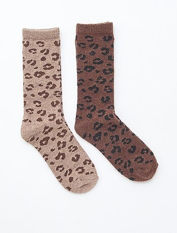 Lot de 2 paires de chaussettes chaudes unies