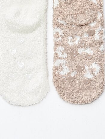 Lot de 2 paires de chaussettes doudou fantaisie