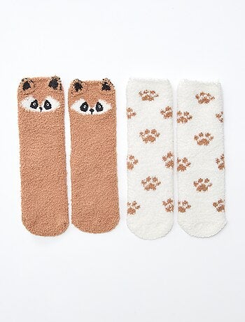 Lot de 2 paires de chaussettes fantaisie
