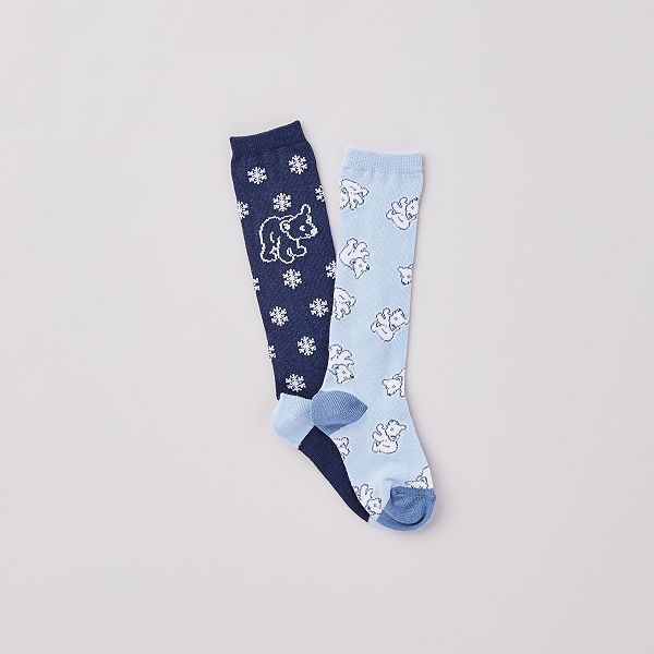 Lot De 2 Paires De Chaussettes Hautes Bebe Garcon Marine Bleu Kiabi 4 00