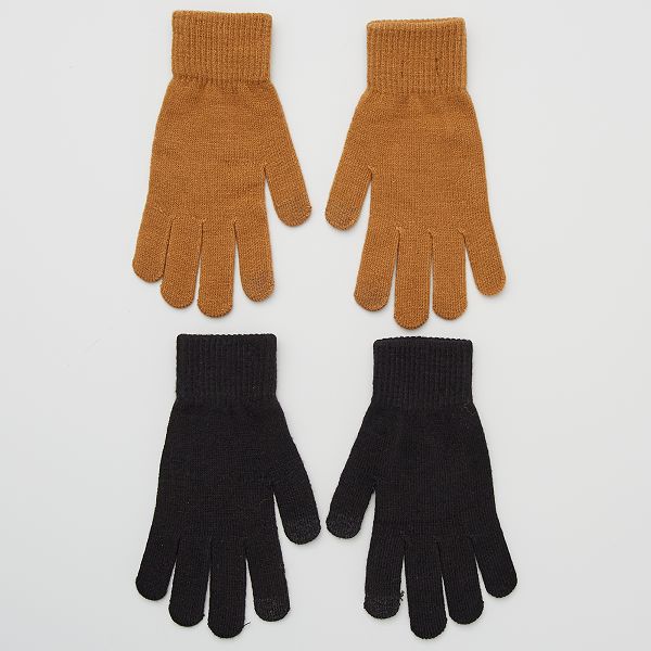 différentes tailles disponibles Navaris gants tactiles pour femme Paire gant en cuir agneau avec doublure en cachemire noir