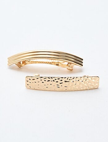 Lot de 2 pinces à cheveux dorées