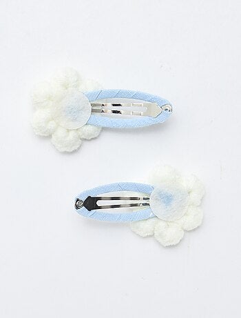 Lot de 2 pinces clic clac en macramé