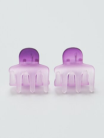Lot de 2 pinces crabe + 2 élastiques 'Minnie & Mickey' 'Disney'