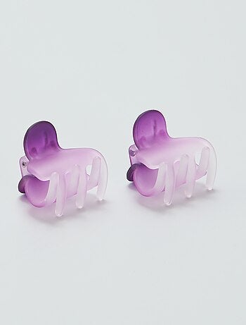 Lot de 2 pinces crabe + 2 élastiques 'Minnie & Mickey' 'Disney'