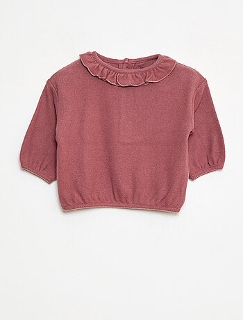 Lot de 2 pulls en maille avec col fantaisie