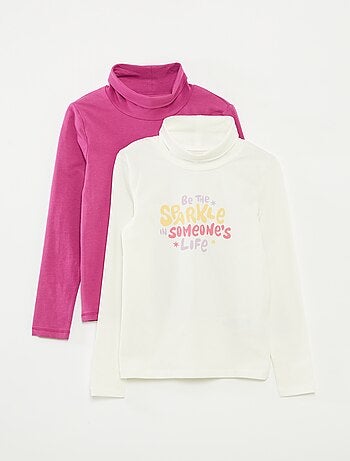 Lot de 2 pulls fins col roulé