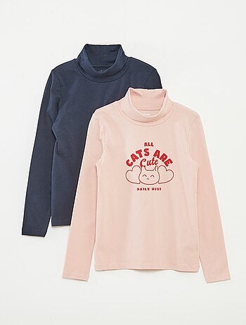 Lot de 2 pulls fins col roulé