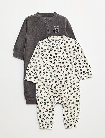 Lot de 2 pyjama dors-bien en polaire - 2 pièces