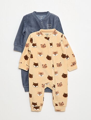 Lot de 2 pyjama dors-bien en polaire - 2 pièces