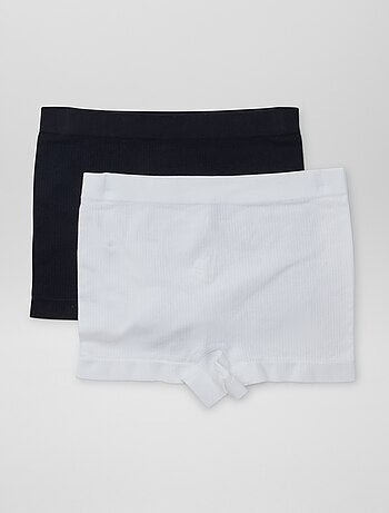Lot de 2 shorties en maille côtelée