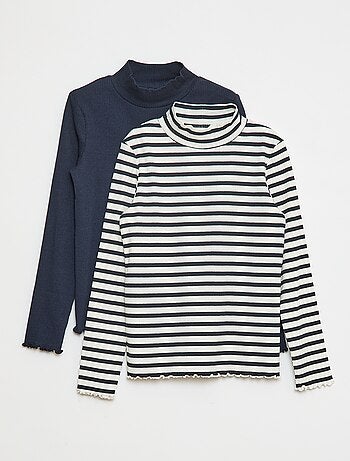 Lot de 2 sous-pull côtelés