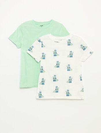 Lot de 2 t-shirts à manches courtes et col rond