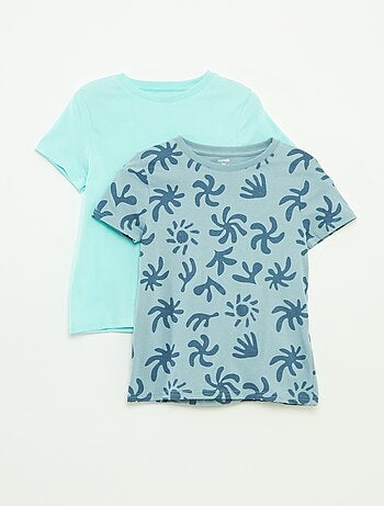 Lot de 2 t-shirts à manches courtes et col rond