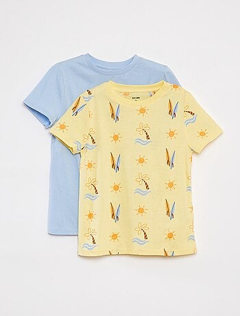 Lot de 2 t-shirts à manches courtes et col rond
