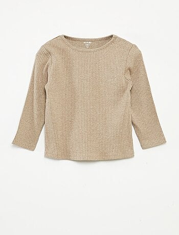 Lot de 2 t-shirts unis côtelés à manches longues