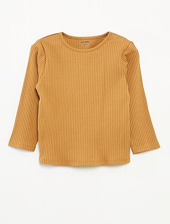 Lot de 2 t-shirts unis côtelés à manches longues