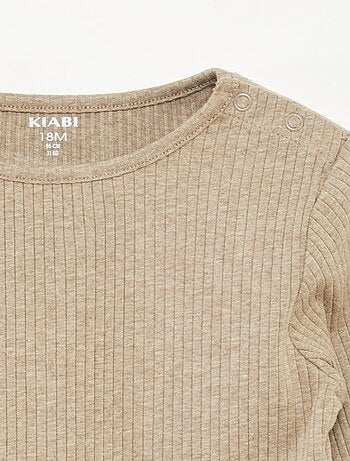 Lot de 2 t-shirts unis côtelés à manches longues