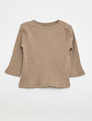 Lot de 2 t-shirts unis côtelés à manches longues