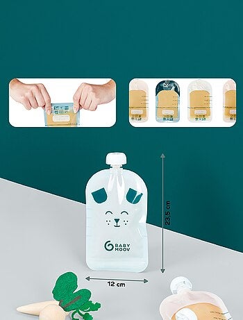 Lot de 20 gourdes réutilisables 'BabyMoov'