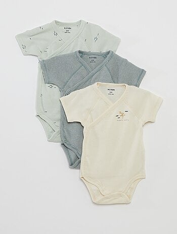Lot de 3 bodies avec col croisé